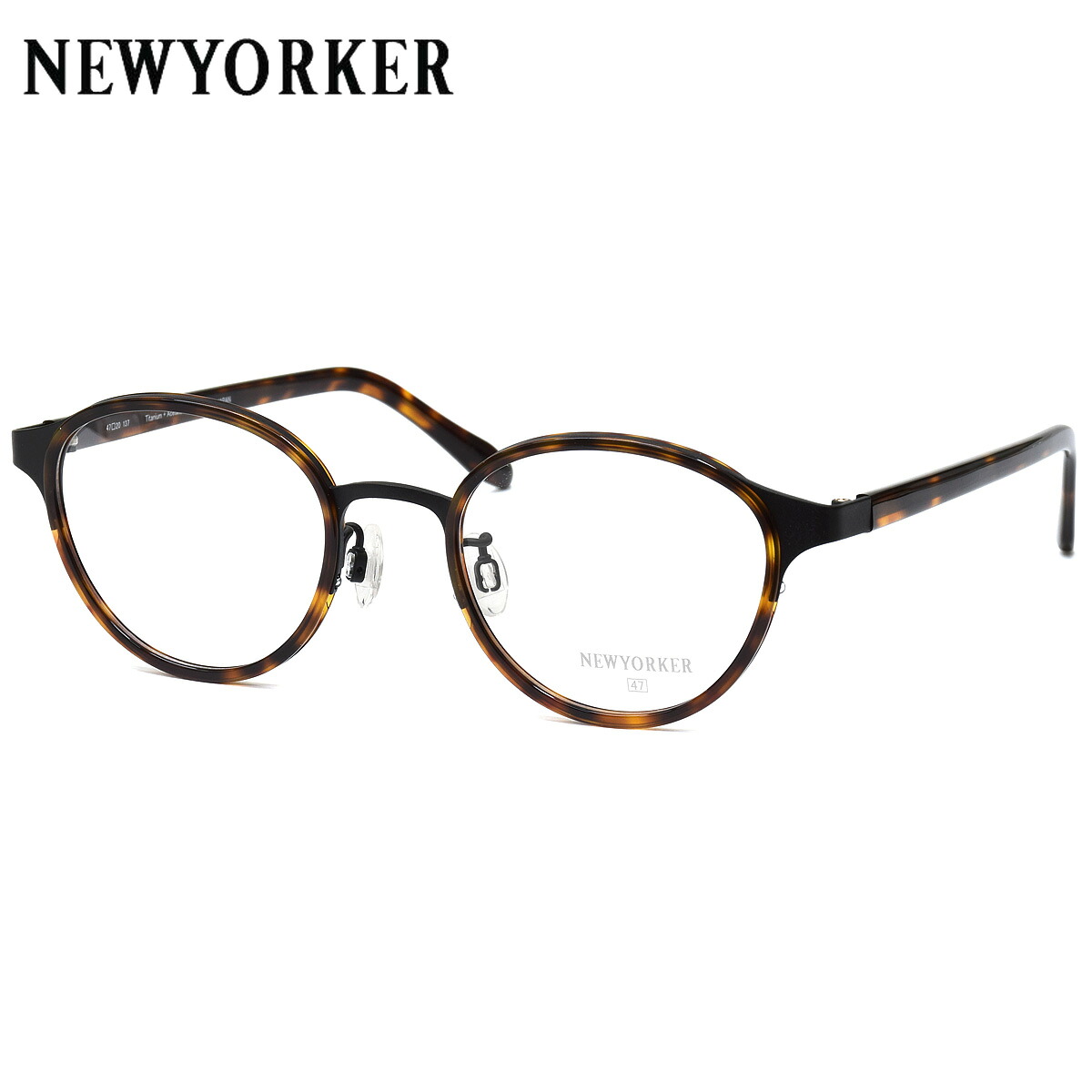 ニューヨーカー N6294 BKS 47 メガネ NEWYORKER インナーリム べっ甲 デミ 日本製 made in japan メンズ レディース