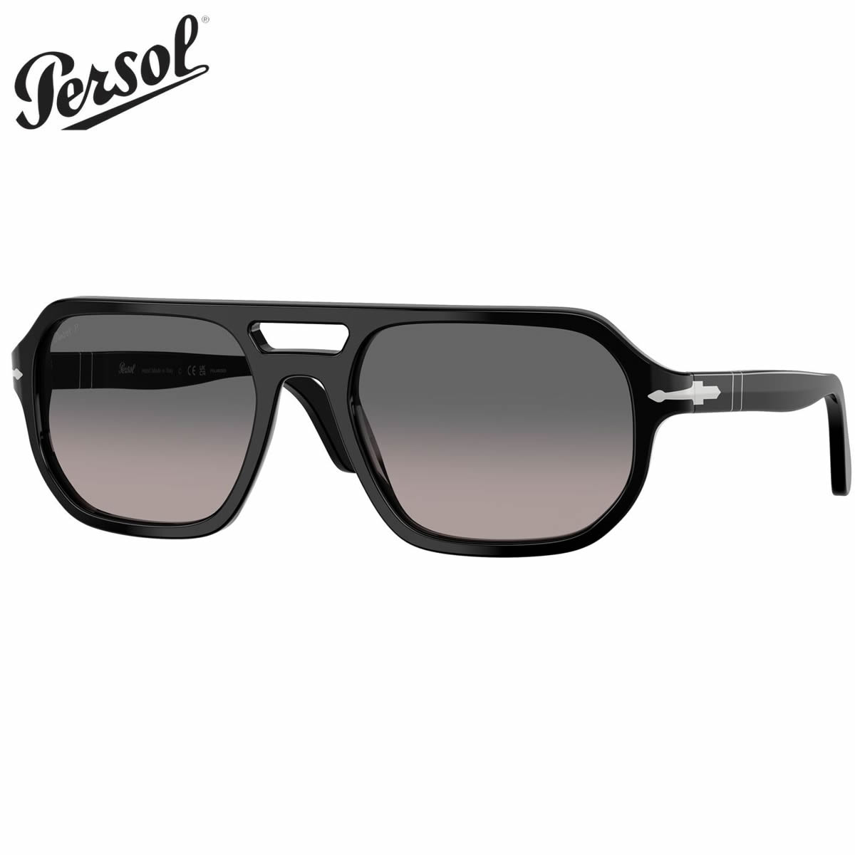 ペルソール PO3393S 95/M3 56 サングラス Persol Guido 偏光サングラス ダブルブリッジ シルバーアロー メフレクト グラデーションレンズ MADE IN ITALY メンズ レディース [26N1Pe]