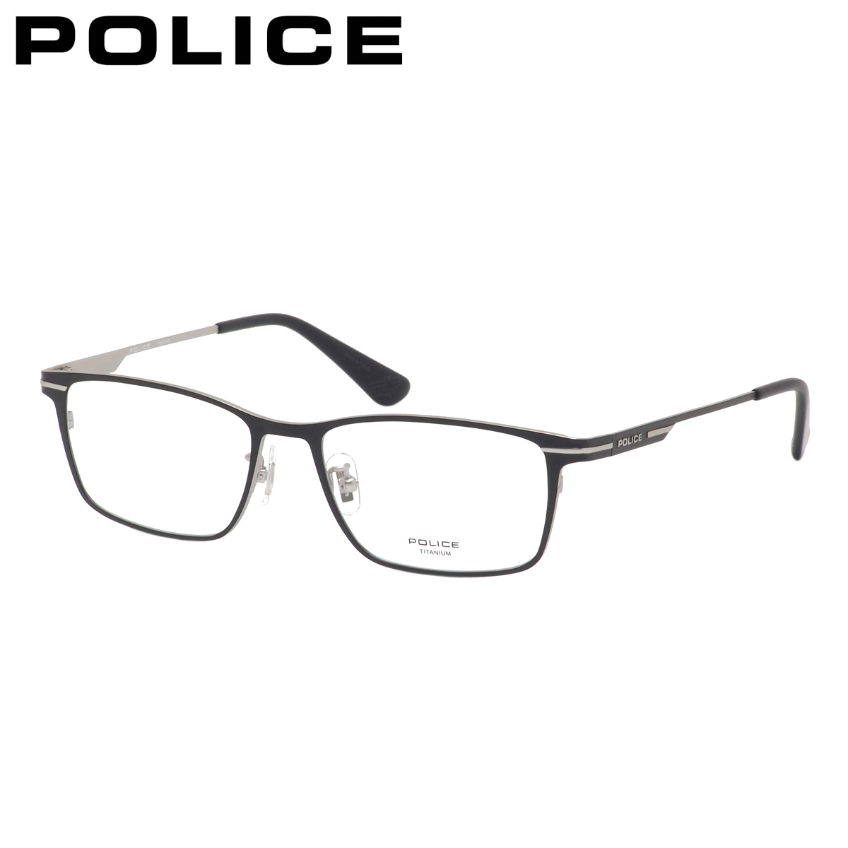 ポリス メガネフレーム 国内正規販売店 VPLM44J 0531 54 POLICE 黒縁 くろぶち 軽い ビジネス伊達メガネ 度付き イタリア ブランド 人気 おしゃれ メンズ レディース