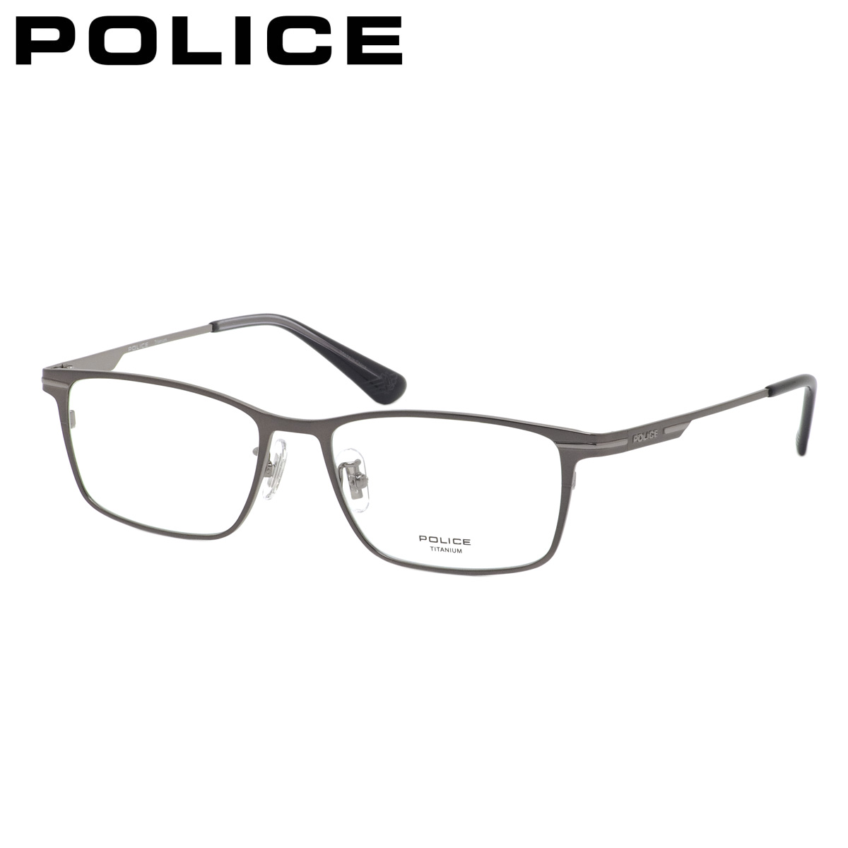 ポリス メガネフレーム 国内正規販売店 VPLM44J 0627 54 POLICE ガンメタル 軽い ビジネス伊達メガネ 度付き イタリア ブランド 人気 おしゃれ メンズ レディース