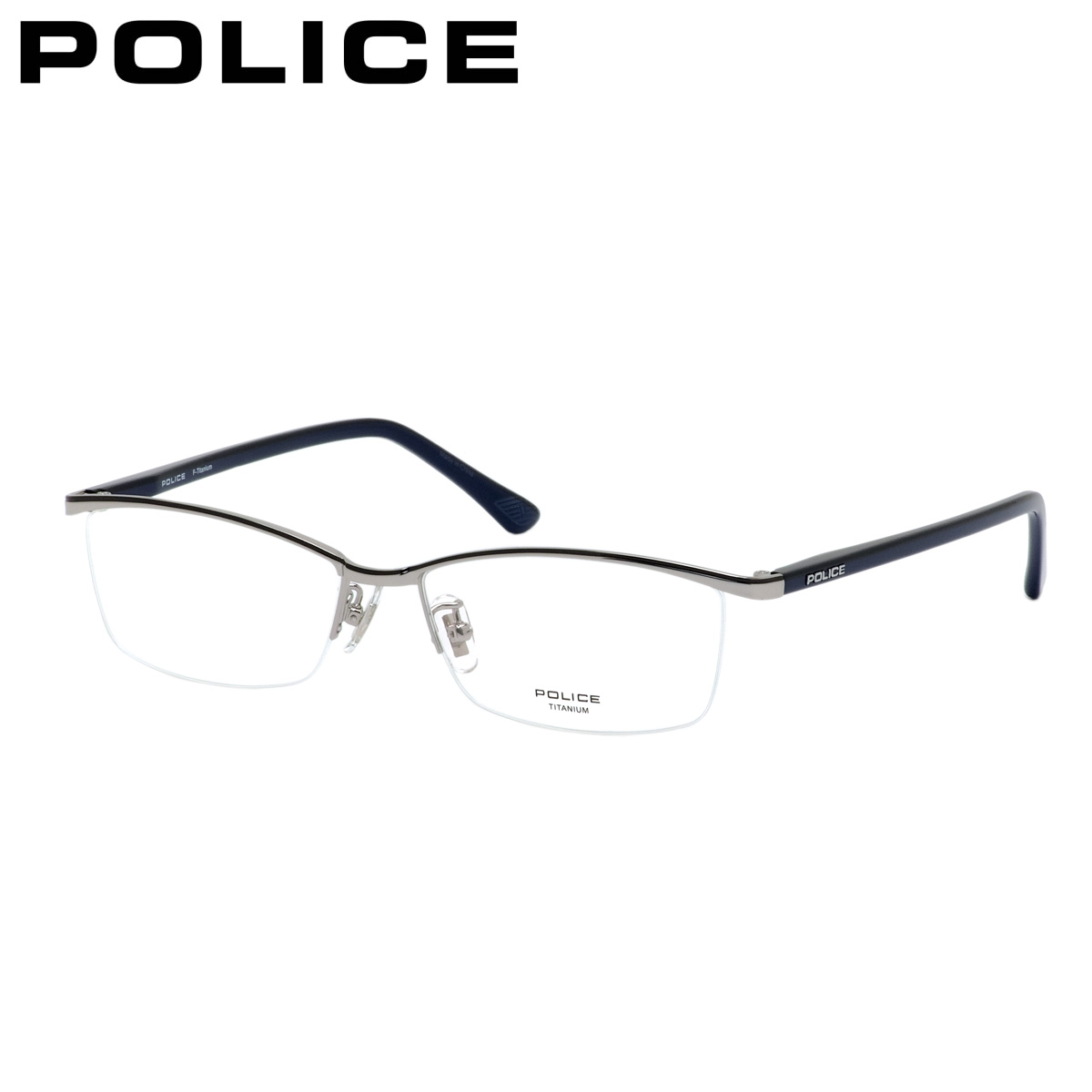 ポリス メガネフレーム 国内正規販売店 VPLN69J 0S11 56 POLICE グレー カールトン ハーフリム 伊達メガネ 度付き イタリア ブランド 人気 おしゃれ メンズ レディース|メガネ・サングラスのThat’s