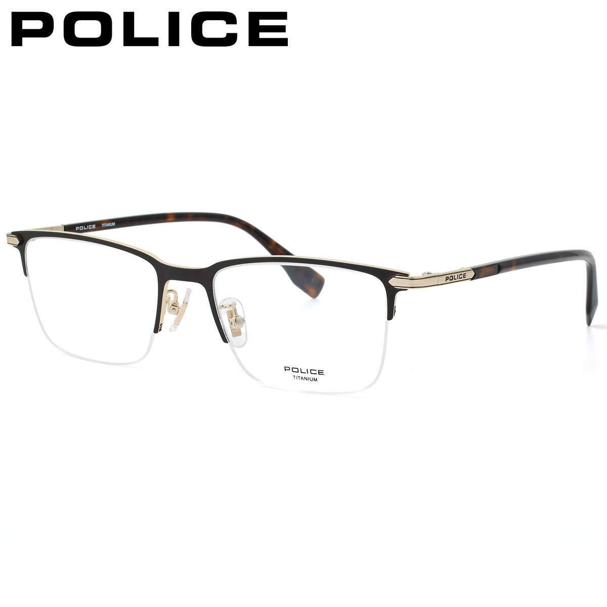 ポリス メガネフレーム 国内正規販売店 VPLT92J 0300 53 POLICE 眼鏡 伊達メガネ 度付き イタリア ブランド 人気 おしゃれ メンズ レディース