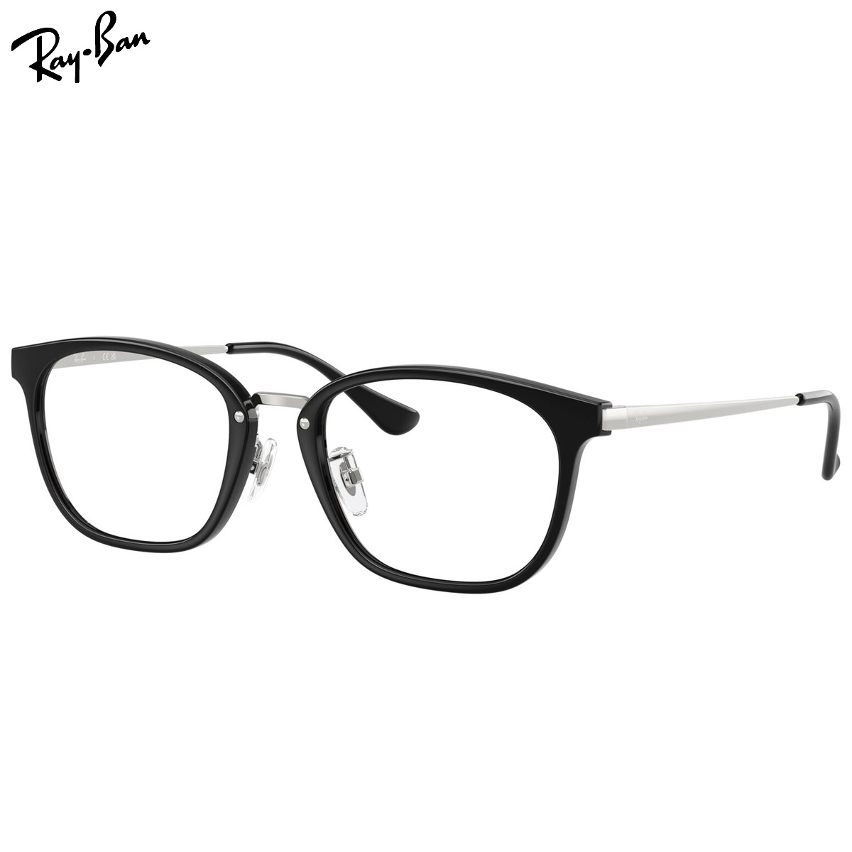 レイバン RX7247D 5753 51 メガネ レイバン純正レンズ対応 Ray-Ban コンビ 軽い 黒縁 くろぶち シルバー 度数付き対応 メンズ レディース