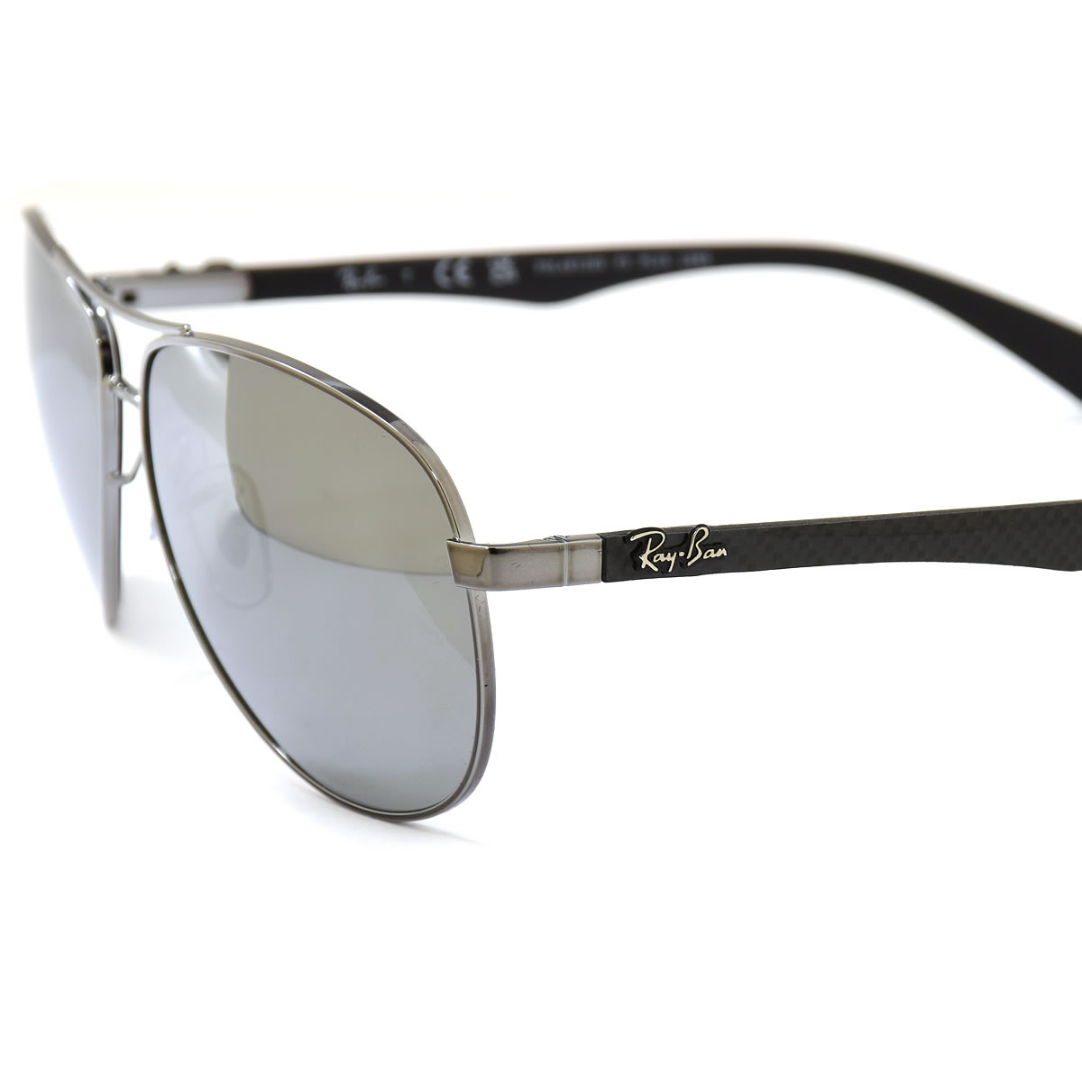 買取 レイバン サングラス ミラー 偏光 テック カーボンファイバー Ray Ban Rb13 004 K6 61サイズ Rayban Tech Carbon Fibre Flash Lenses 004k6 Cockpit コックピット ツーブリッジ ダブルブリッジ ティアドロップ 偏光レンズ 偏光サングラス メンズ レディース