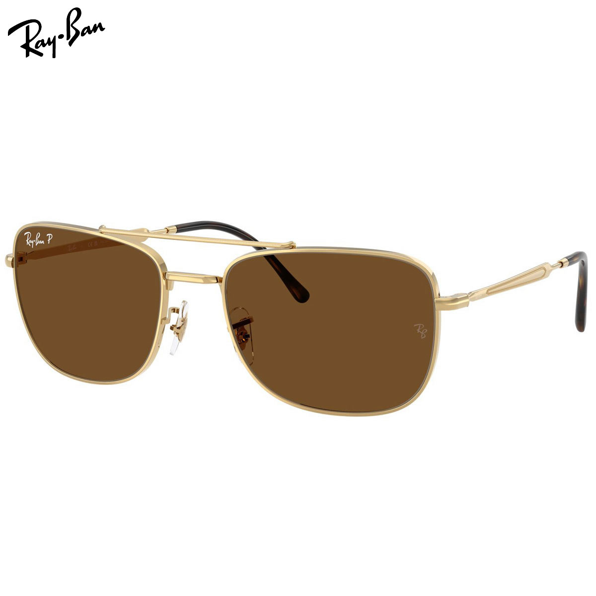 レイバン RB3755 001/57 62 サングラス Ray-Ban ダブルブリッジ 偏光レンズ ポラライズド ゴールド 度数付き対応 メンズ レディース