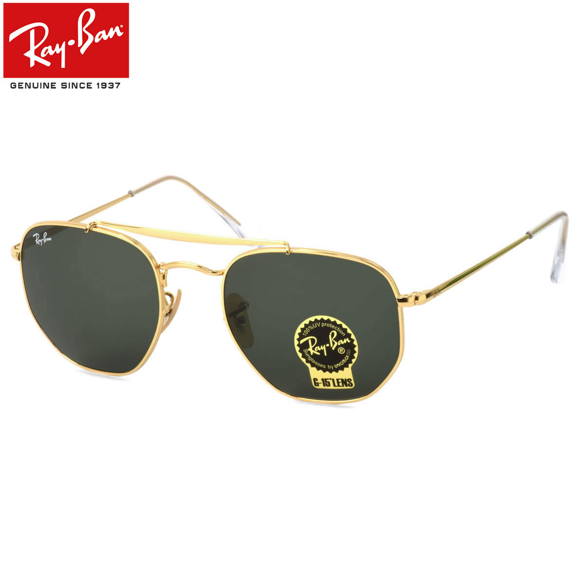 Ray Ban サングラス 正規商品販売店 14時までのご注文で即日発送 眼鏡 サングラス 日本全国送料無料 サングラス メンズ ギフトバッグ コンビニ手数料無料 Ray Ban レイバン サングラス Rb3648 001 51サイズ 54サイズ Hexagonal ヘキサゴン Marshal マーシャル G 15