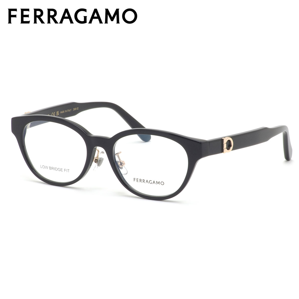 フェラガモ SF3036ELB 001 50 メガネ FERRAGAMO イタリア製 メンズ レディース