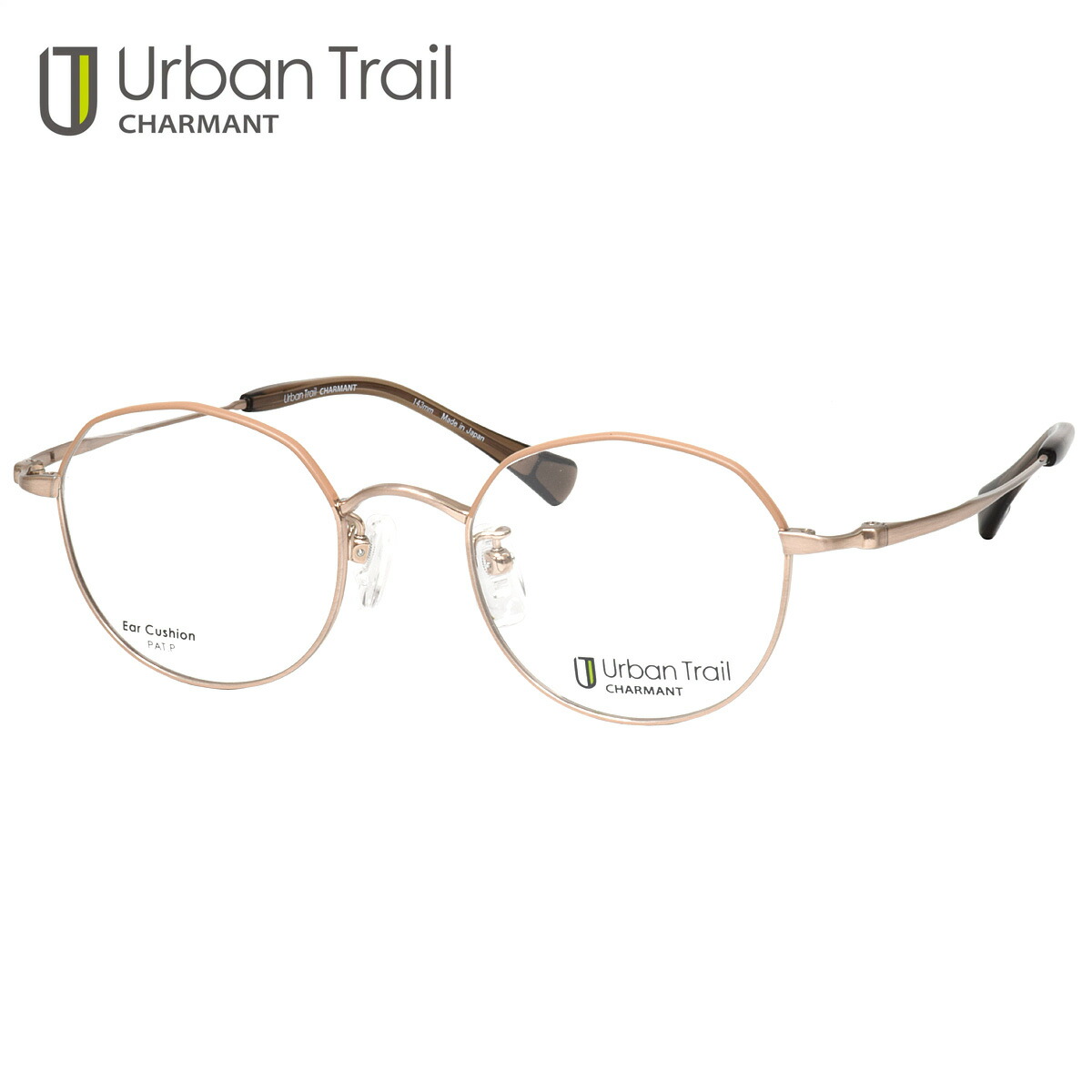 アーバントレイル UT24805 BE 46 メガネ Urban Trail 多角形 × ラウンド クッション機能 軽い シャルマン 日本製 国産 made in japan メンズ レディース
