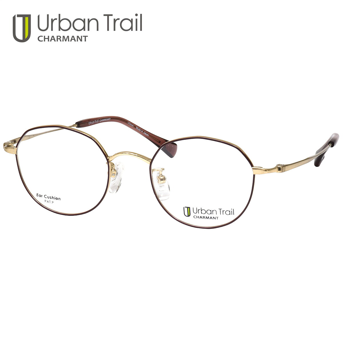 アーバントレイル UT24805 BR 46 メガネ Urban Trail 多角形 &times; ラウンド クッション機能 軽い シャルマン 日本製 国産 made in japan メンズ レディース｜メガネ・サングラスのThat&rsquo;s