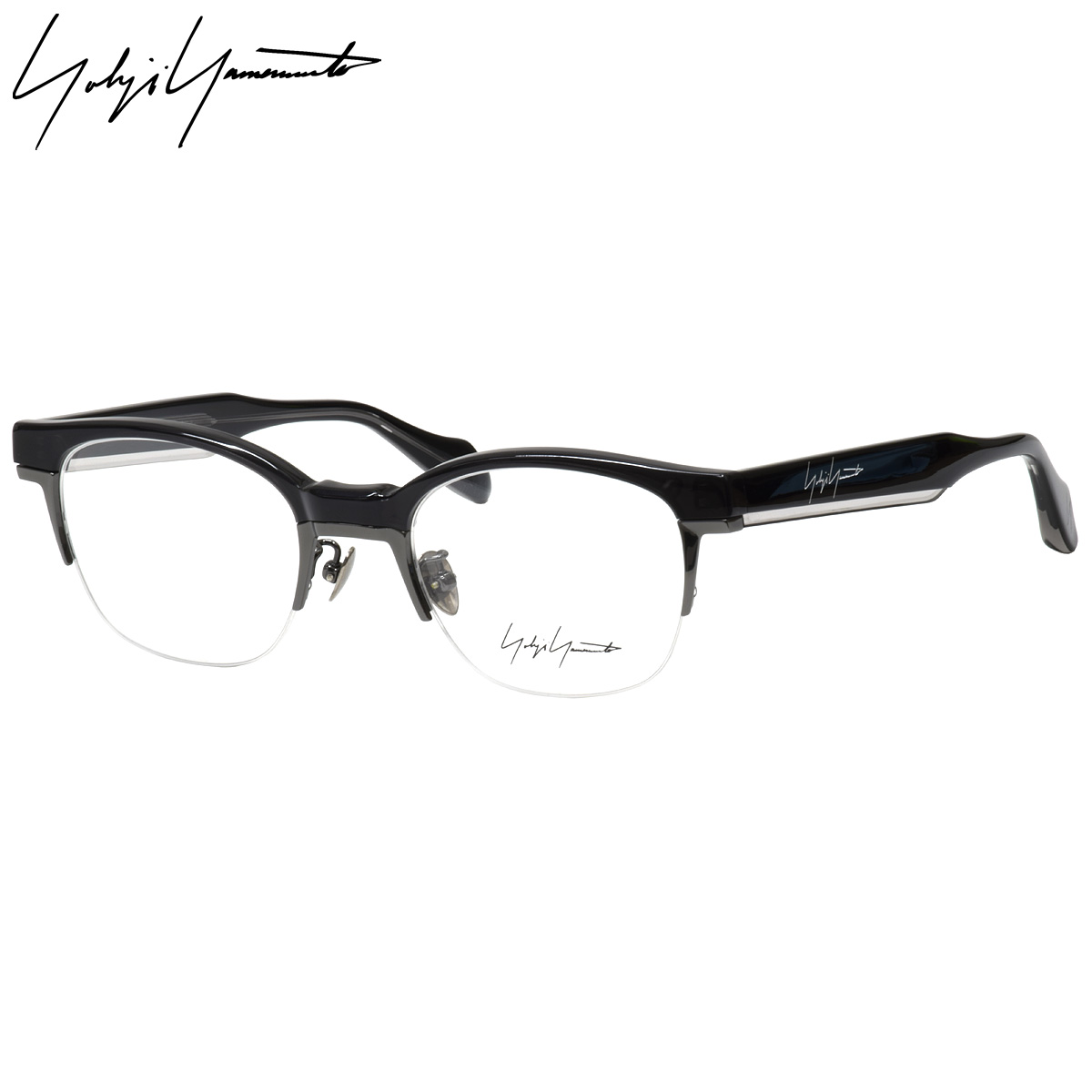 Yohji Yamamoto サングラス グリーンレンズ　ラウンド　メガネ YOHJI YAMAMOTO(ヨウジヤマモト) YY5010 ラウンド ダブル