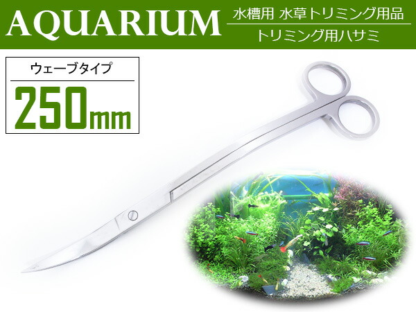楽天市場 水草用 トリミング ハサミ 波型 ウェーブ タイプ ステンレス 水槽 水草レイアウト 水草 植込み 維持 熱帯魚 アクアリウム 水草水槽 メンテナンス レイアウト 水草カット トリミング ザ アペックス 楽天市場店
