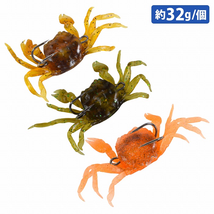 楽天市場】[3色 3個セット]タコ 釣り カニ ルアー 蟹 ソフト