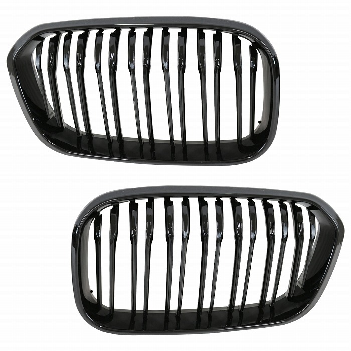 即決 BMW F20 F21 1シリーズ 艶有り 黒 グロス ブラック ダブルフィン キドニー グリル (0)(0)(0) BMW 1シリーズ F20 F21 2015-2018年 LCI 後期 Mスポーツ M ルック キドニー ダブルフィン グリル ブラック 艶あり黒  ABS製 | WIDE RANGE