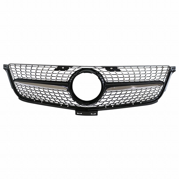 ベンツ Mクラス W166 ML350 ダイヤモンド グリル クーペ ルック スタイル ML 350 ML63 2012-2015年 シルバー フィン クローム|ザ・アペックス 店