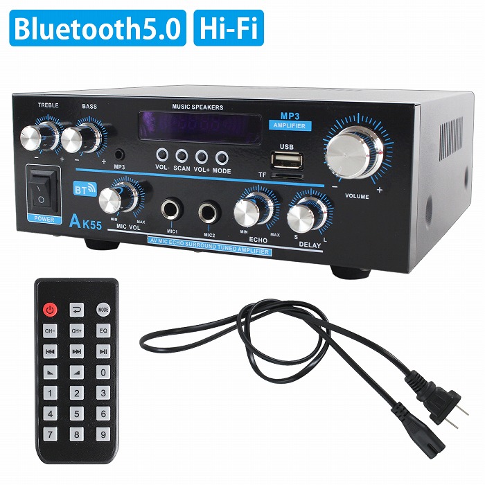 140W Bluetooth5.0 Hi-Fi ステレオデジタルアンプ スピーカー USBメモリ マイク RCA 3.5mm AUX オーディオ 高音質 アンプ