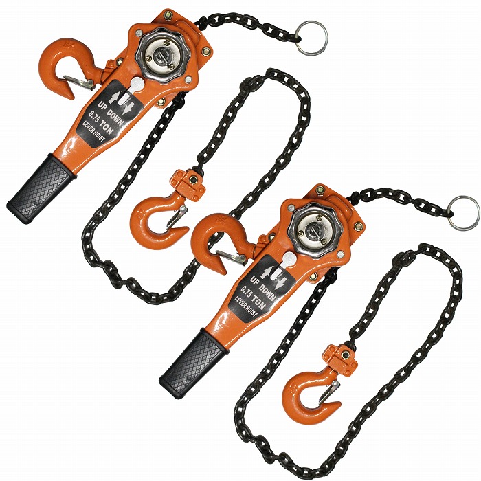楽天市場】2個set 0.75t レバーホイスト 荷締機 レバー式 チェーン