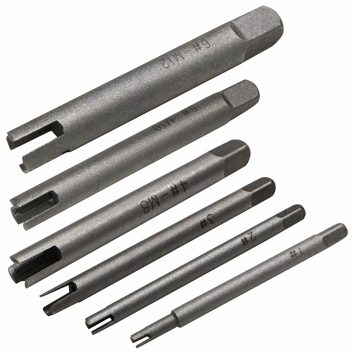 【楽天市場】タップ エキストラクター 6本 set タップリムーバー 折れた タップ 除去 摘出 抜取り タップダイス タップハンドル 特殊 ...
