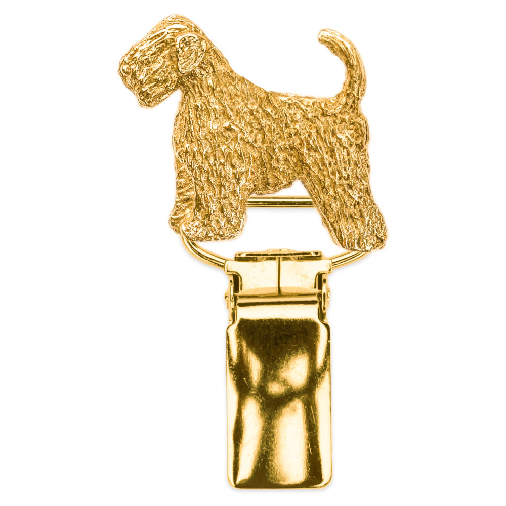 ソフトコーテッドウィートンテリア 未断尾 イギリス製 22ct ゴールドプレート アート ドッグ ショー リング クリップ 英国製 犬 動物 グッズ 雑貨 芸術的 アイテム 全ての