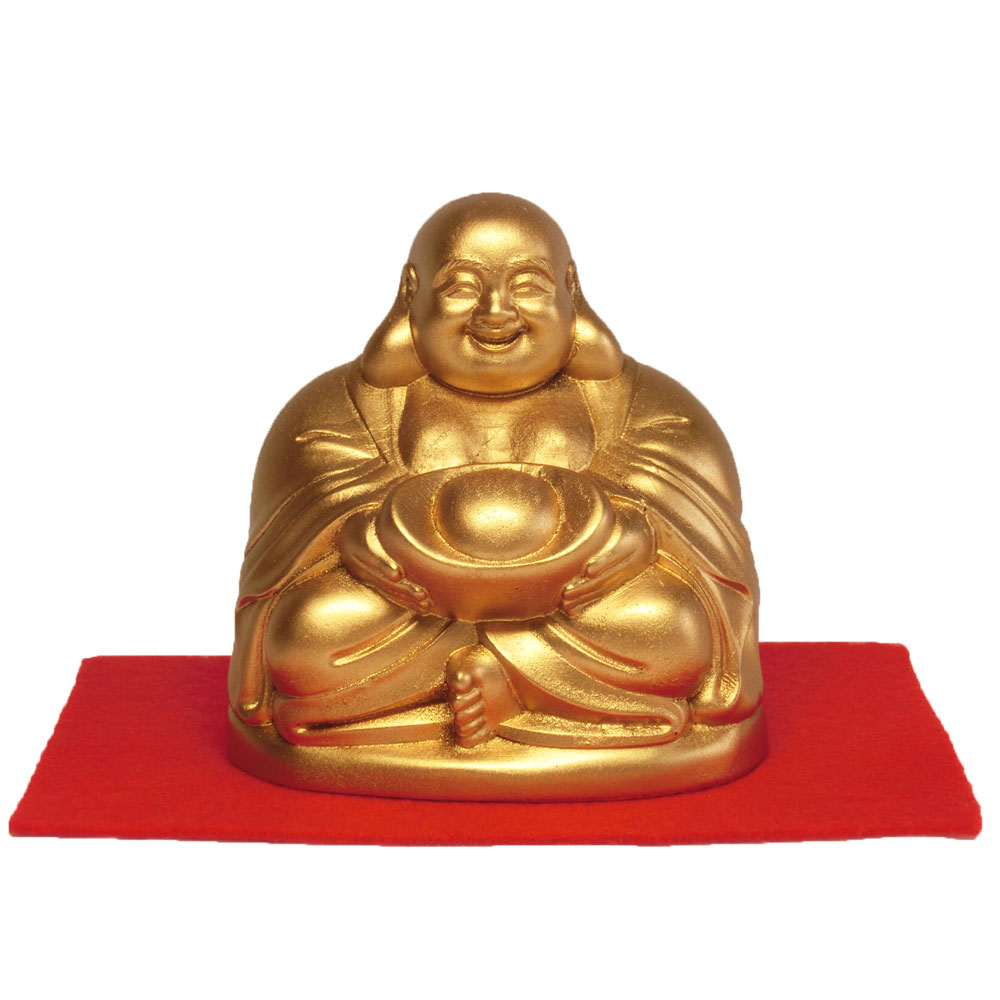 楽天市場】古美金調 布袋 像(金属製) 石板台座 付 ＜ 仏像 開運