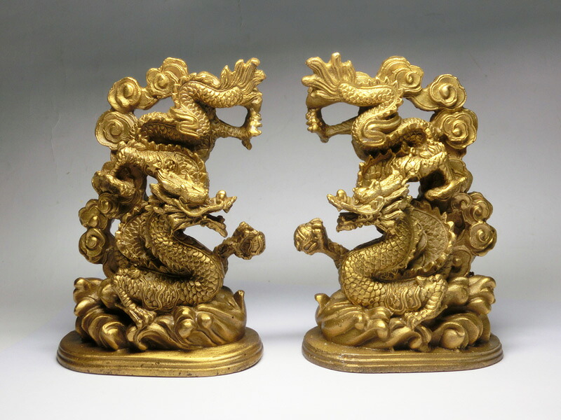 銅製 玉持ち 双龍 セット(銅製) <風水グッズ・開運グッズ・幸運の置物> 最上位の龍の証5本指のツインドラゴン ☆ 龍神様の置物 龍神|エイコウストア 開運金運縁起万屋