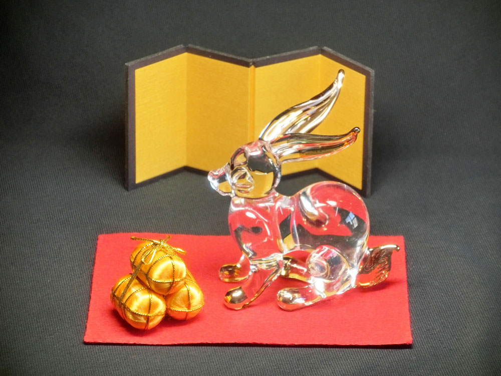 楽天市場】干支の置物 卯年 お正月飾り開運招福 開運唐三彩福卯（大