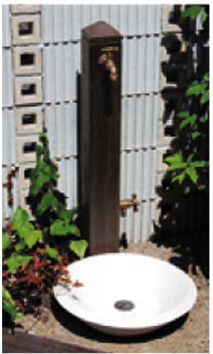 【尖んがりUP】【お得な仕掛ける】立水栓 水栓柱  分かりやすい 肌理 2口 水道の栓遣りかた ※水道の栓・水抜き食麺麭は別売りモ・エットL 赤銅色 nikko ニッコーエクステリア