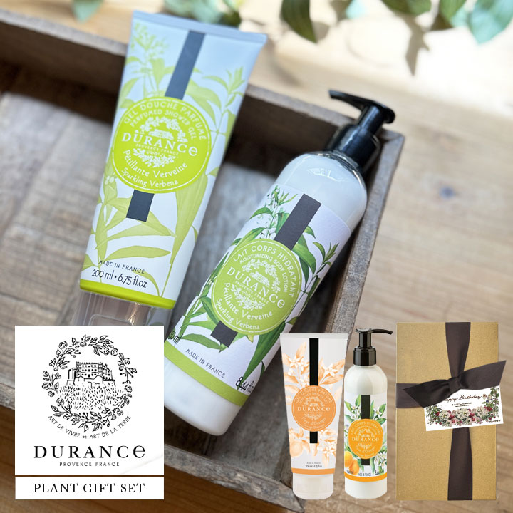 DURANCE PLANT ハンド・ボディウォッシュ（シャワージェル）＆ ボディローション ギフトセット （GIFT BOX ラッピング ・メッセージカード付き） ハンドソープ ボディクリーム 【 誕生日 プレゼント 女性 男性 御礼 内祝 御祝 母の日ギフト 】