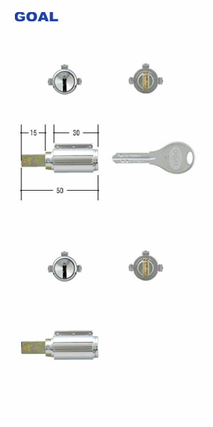 [テール刻印43][2ロック] GOAL V-PX 15ミリ シル 扉厚31-34mm キー6本付 PXタイプ用 V18シリンダー 2個同一キー【GCY-261(GCY-219×2)】【ゴール メンテナンス部品】 18,148円