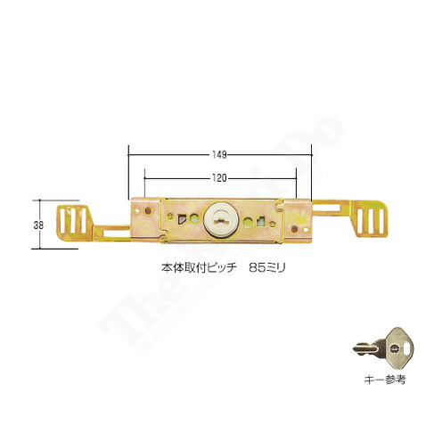 楽天市場】シャッター錠 KS-8 ユニバーサルタイプ キー2本付【川上