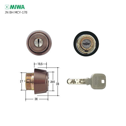 miwa 3〜21 売ります 楽天市場】MIWA JN MM.CY 扉厚33-41mm ST シルバー色 キー3本付 MM