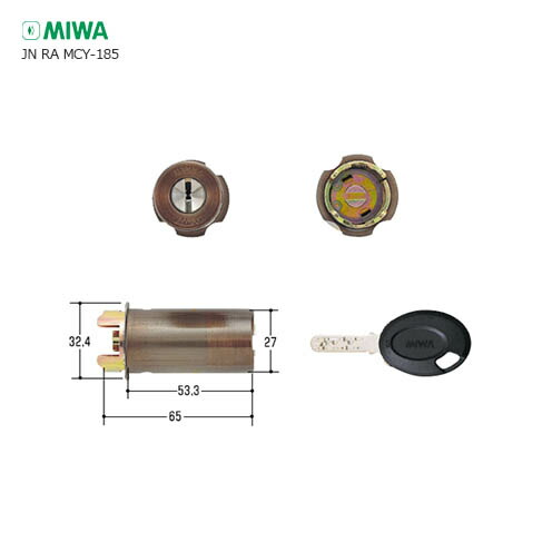 【4/17 09:59迄 全品P10倍】MIWA JN RA.CY 扉厚35-38mm CB ブロンズ色 キー3本付 RAタイプ用 JNシリンダー【美和ロック ミワ メンテナンス部品】