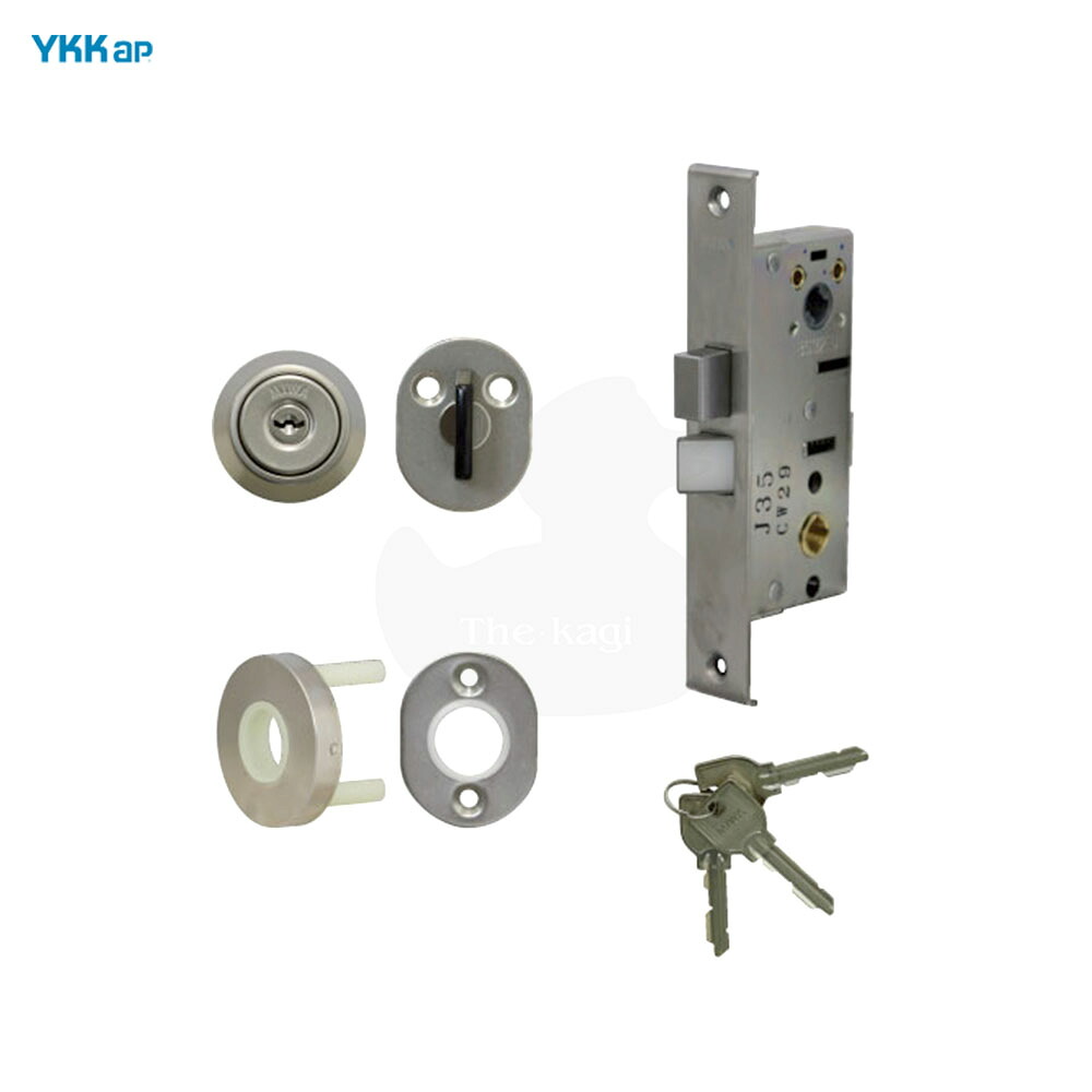 【4/17 09:59迄 全品P10倍】YKK 錠ケース・シリンダー・サムターン・丸座セット HHJ-0396U9 BS32mm 扉厚30mm キー3本付 左右勝手兼用 勝手口 通風ドア MIWA LZ U9仕様【YKK AP メンテナンス部品】