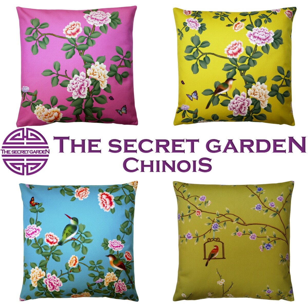 楽天市場 メール便可 The Secret Garden シノワズリ クッションカバー 全4種類 花鳥柄 45 43 Blue White 中国 アンティーク風 伝統 オリエンタルモダン シャビー モロッカン おしゃれ 北欧 モロッコ グラムスタイル ダマスク アラベスク ザ シークレットガーデン