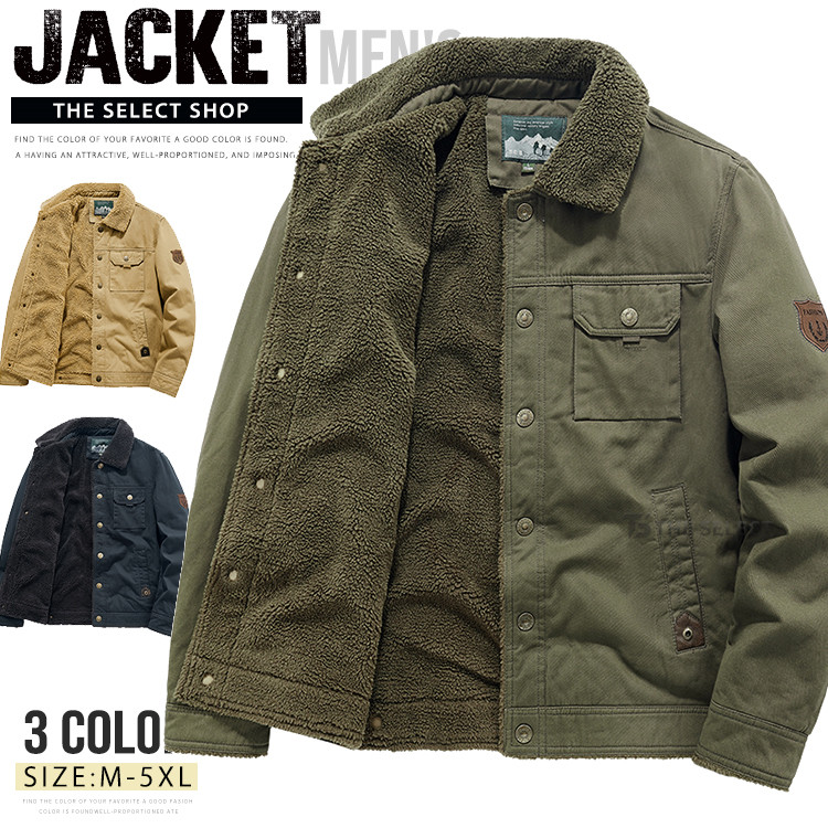 【楽天市場】ミリタリージャケット メンズ N1 デッキジャケット ボアブルゾン アウター ブルゾン 防寒着 裏起毛 裏ボア 冬服 秋冬 作業服