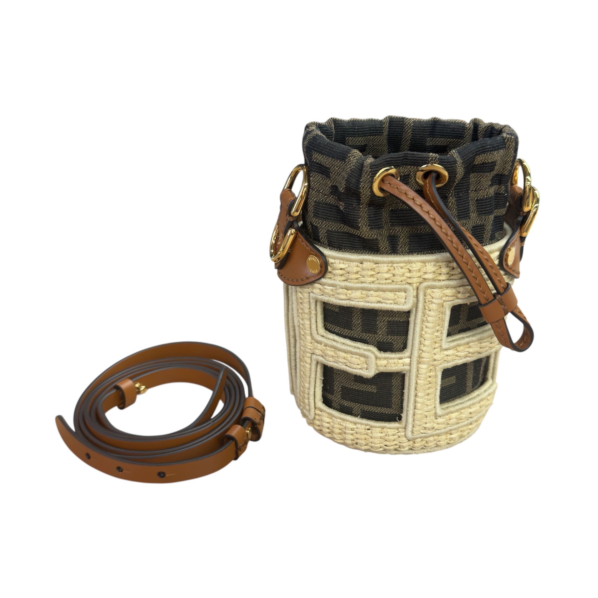 【貨物輸送無料】 FENDI フェンディ ズッカ 足取りアウト ナノ 7AS189 合切袋肩先 【中古】