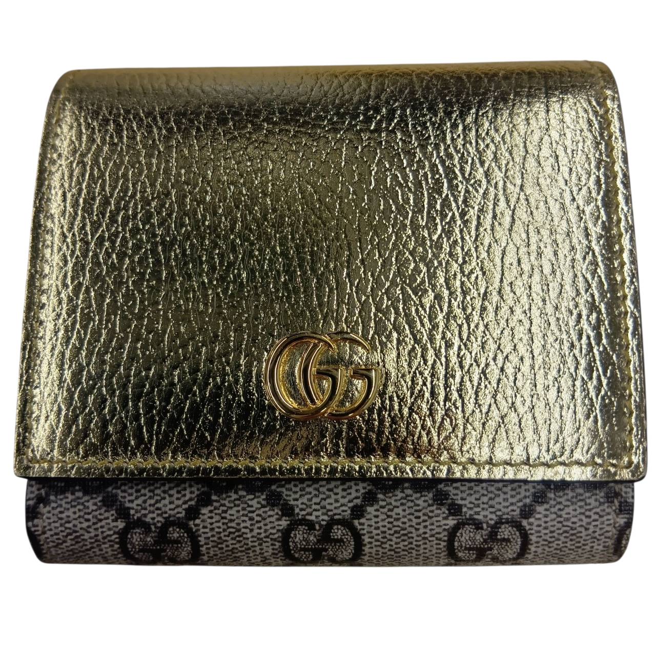 【貨物輸送無料】GUCCI グッチ ダブルG バイ色合い 並み並み ウォレット 二つ折り紙入れ 598587【中古】
