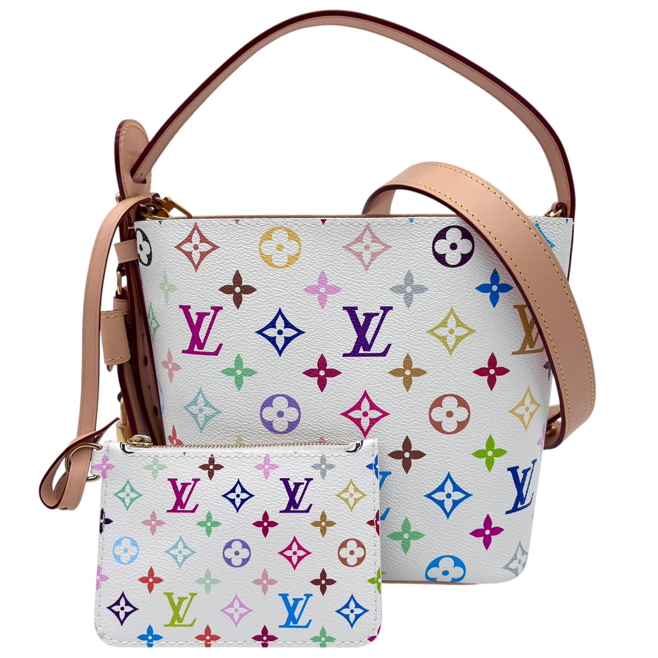 【貨物輸送無料】LOUIS VUITTON ルイ ヴィトンモノグラムマルチカラー LV×TM 村上隆 櫂 はたご屋 BB マルチ色合い M13089 モノグラム帆布 レディース ハンドバック ヴィトンバッグ 御徒面子 【中古】