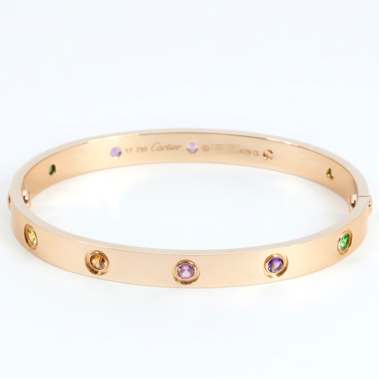 【セール中】【送料無料】 Cartier カルティエ ラブ ラブブレス K18PG Au750 ピンクゴールド マルチストーン マルチカラー #17 ドライバー付き ブレスレット B6036500【中古】｜ブランドコミュニケーションズ