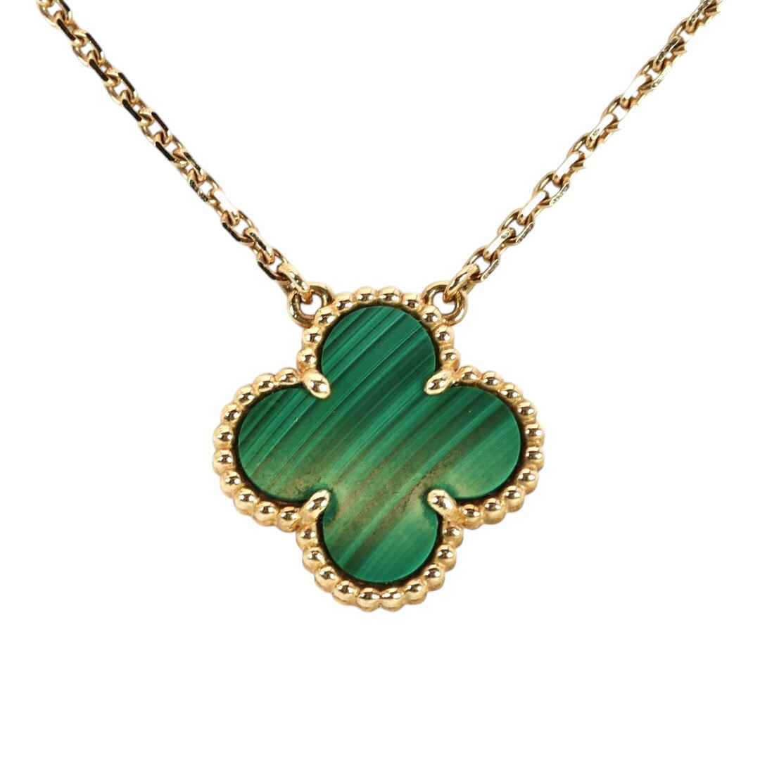 【セール中】【送料無料】Van Cleef & Arpels　ヴァンクリーフ＆アーペル　ヴィンテージ　アルハンブラ　マラカイト　 ネックレス　VCARO9VA00【中古】｜ブランドコミュニケーションズ 220,000円