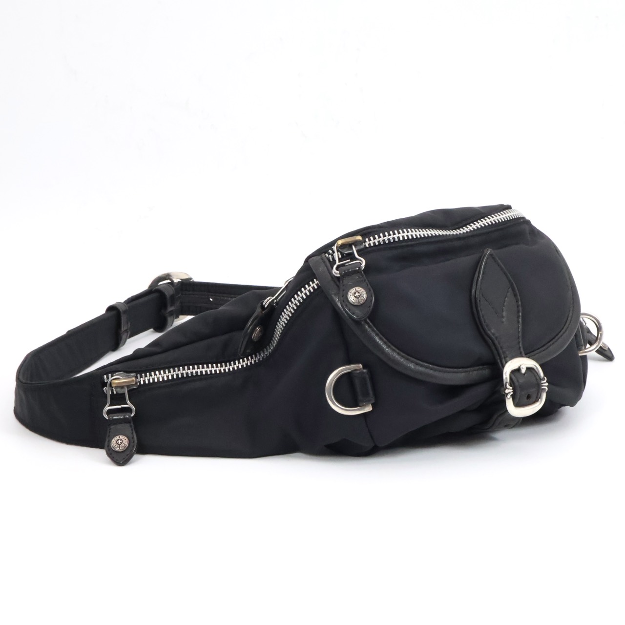 【送料無料】 クロムハーツ　CHROME HEARTS　スナットパック　ナイロン　ウエストバッグ　ブラック　シルバー925　silver　メンズ　レディース　男女兼用　ユニセックス｜ブランドコミュニケーションズ