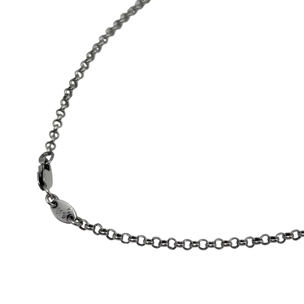 【貨物輸送無料】CHROME HEARTS  クロムハーツロールチェーン 18in 5.1ｇ しろがね色 925 首飾り  付属物 メンズ レディース【中古】