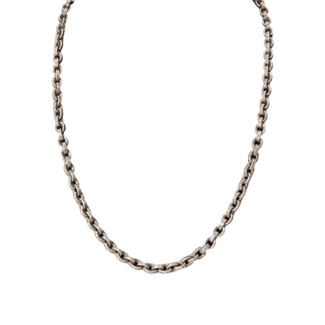 【貨物輸送無料】CHROME HEARTS  クロムハーツ 925 調査報告チェーン店 18inch 18in 35.6ｇ しろがね色 付属物 首飾り メンズ レディース【中古】