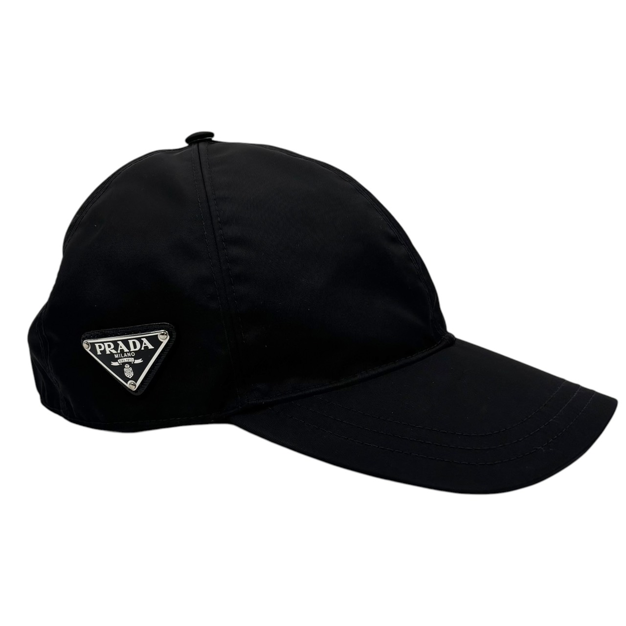 【貨物輸送無料】PRADA プラダ 三角形ロゴタイプ 野球鳥打ち帽 2HC274 2DMI M大きさ ナイロン 黒いこと メンズ レディース【中古】