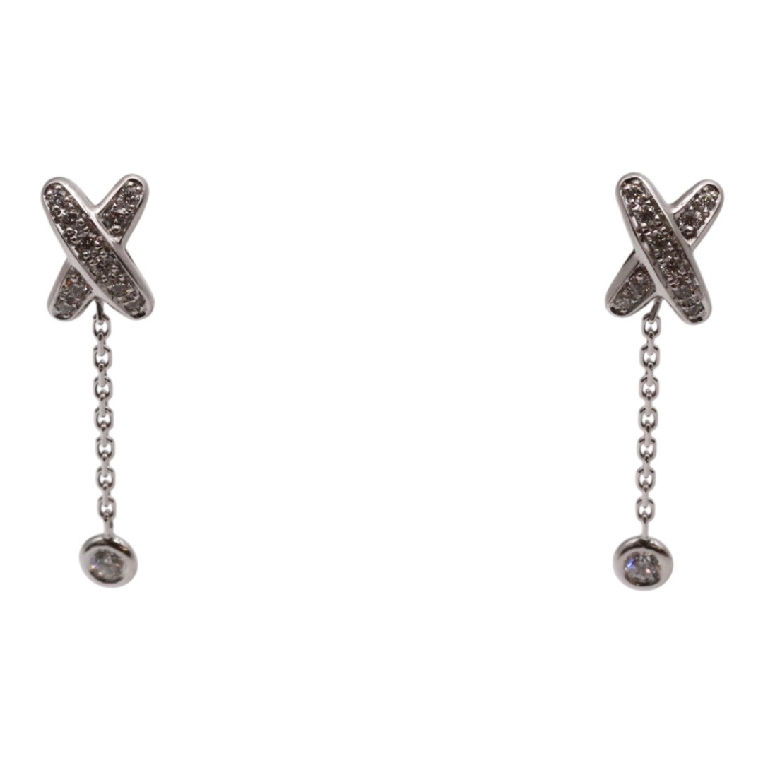 【送料無料】Chaumet ショーメ ジュ ドゥ リアン ピアス ダイヤモンド 2.6g ピアス Au750 ホワイトゴールド シルバー ジュエリー アクセサリー メンズ レディース【中古】｜ブランドコミュニケーションズ