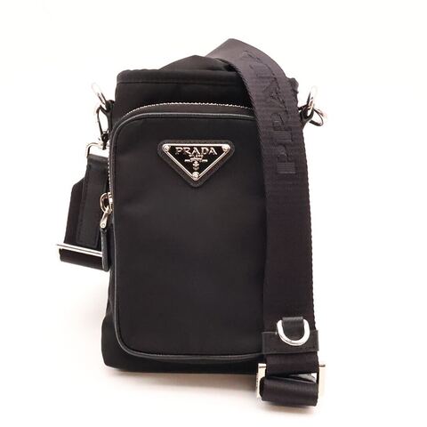 【送料無料】プラダ PRADA Prada テスート ショルダーバッグ ナイロン レザーブラック 2ZH155 三角プレート 斜め掛け スマホケース スマートフォン入れ フォンフォルダー レディース メンズ【中古】|ブランドコミュニケーションズ