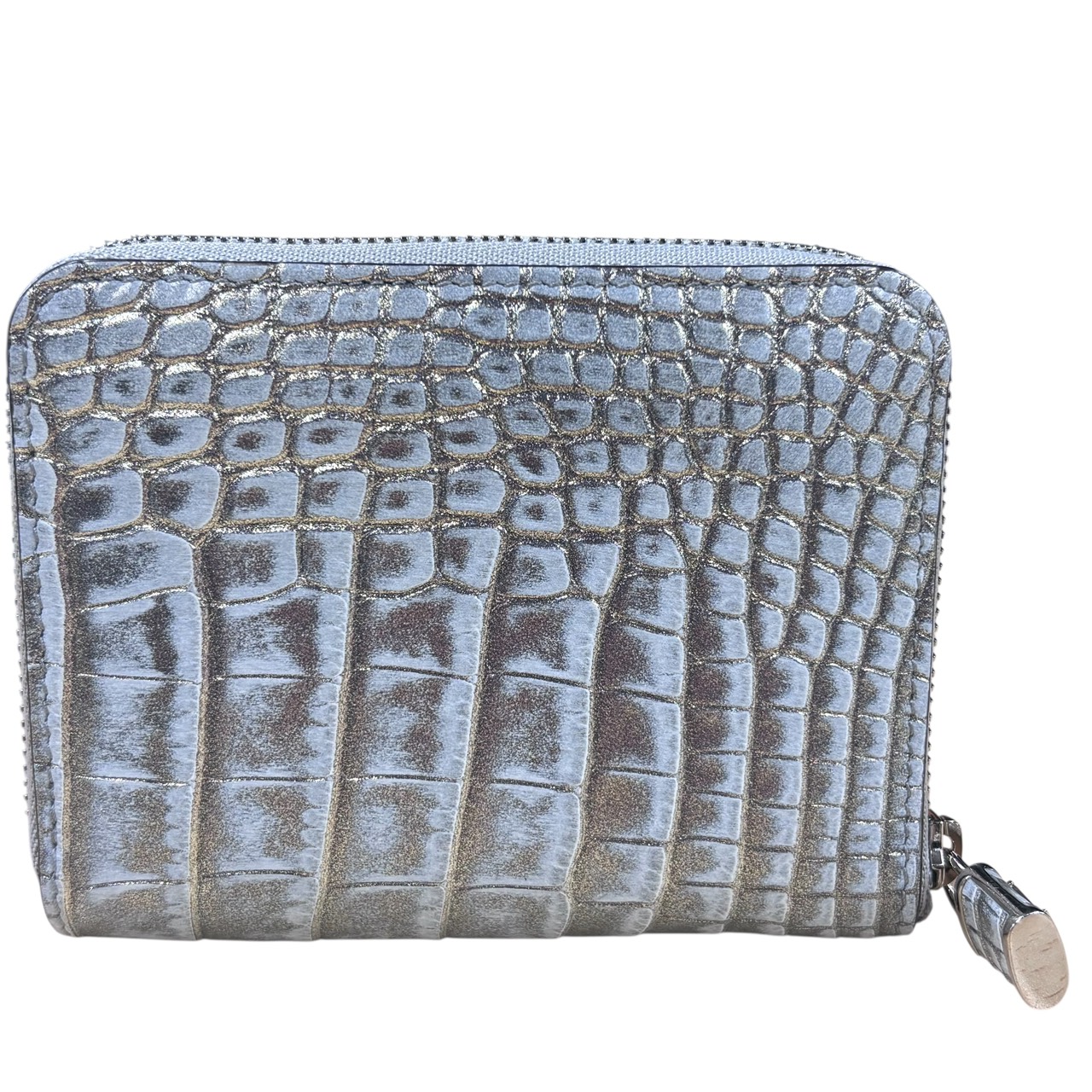 【送料無料】ルイヴィト ン LOUIS VUITTON N94177 アリゲータージッピーコインパース 小銭入れ 財布 シルバー 箱付き 保存袋あり オープンファスナー レディース ギフト エキゾチックレザー ICチップ【中古】