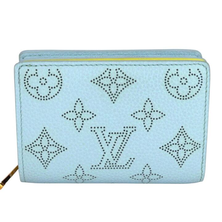 【送料無料】ルイヴィトン LOUIS VUITTON マヒナ ポルトフォイユ･クレア M83502 財布 二つ折り財布 コンパクトウォレット ライトブルー イエロー LV レディース メンズ【中古】｜ブランドコミュニケーションズ 47,340円