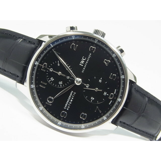【中古】IWC（アイダブリューシー）ポルトギーゼ・クロノグラフ　ブラック文字盤