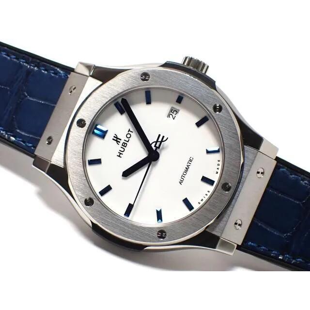 【中古】ウブロ(HUBLOT)クラシック・フュージョン チタニウム ホワイトシャイニー ブルー 日本限定モデル 542.NX.2210.LR.JPN17|ティッケン店