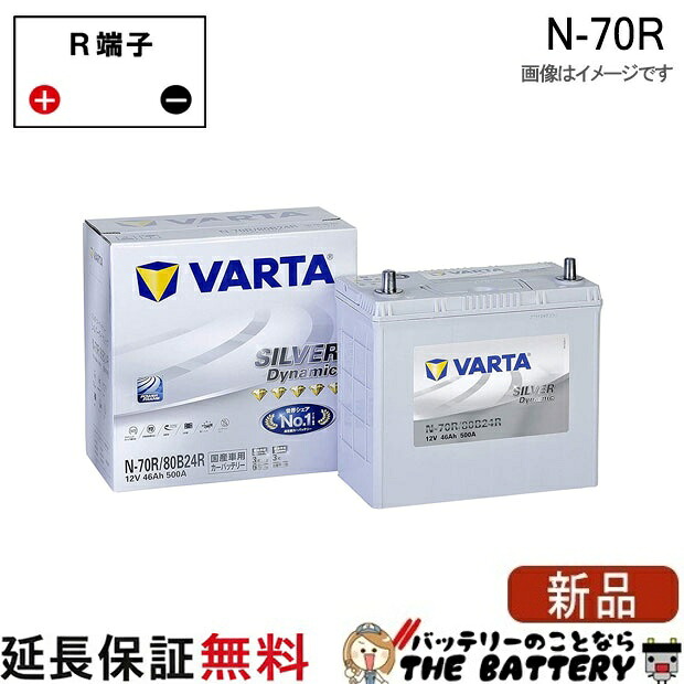 N70R 80B24R 自動車 バッテリー アイドリングストップ車 対応 韓国製 バルタ Varta Silver ELJVS080B24R